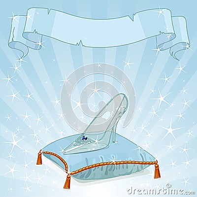 Crystal slipper background Vector Illustration